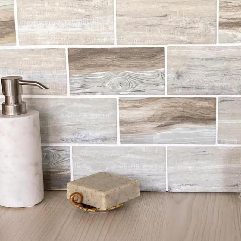 Beige 12x12 Matte Brick Recycled Glass Mosaic Tile (10 pack, 9.18 sq ft/case) by Apollo Tile