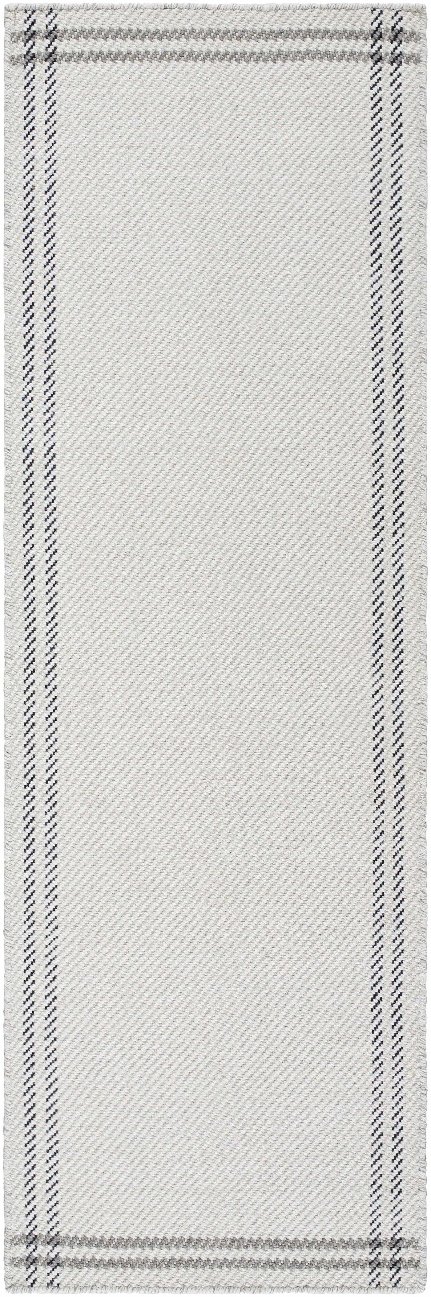Nimue Cream & Charcoal Bordered Area Rug - Clearance by Boutique Rugs