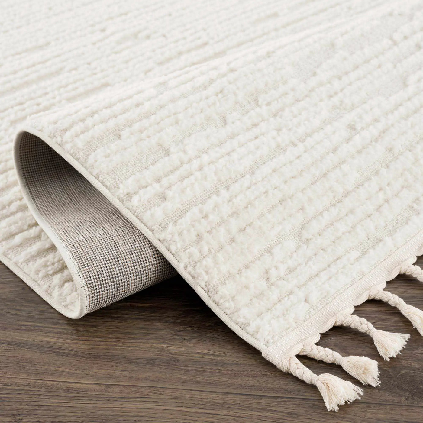 Kulu Textured Area Rug with Tassels by Boutique Rugs