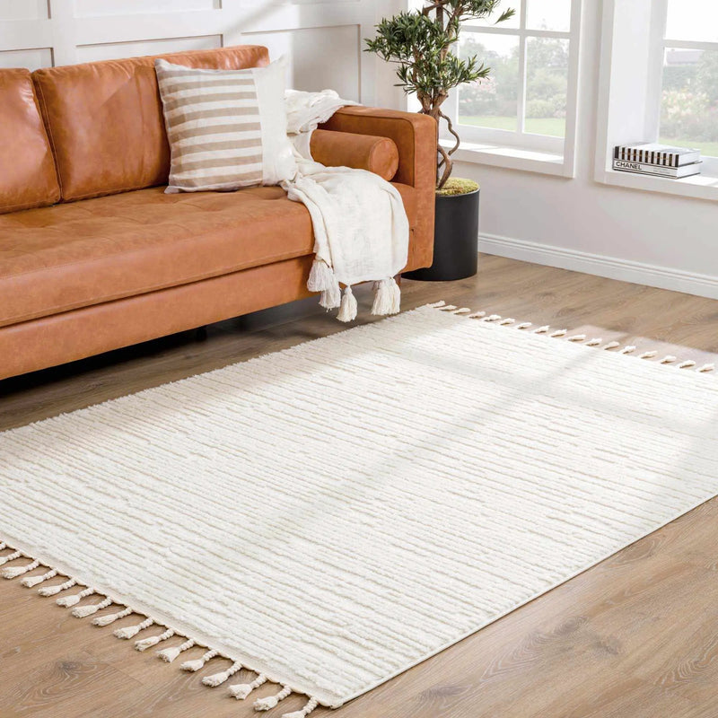 Kulu Textured Area Rug with Tassels by Boutique Rugs