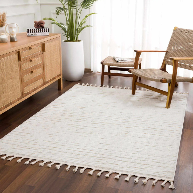 Kulu Textured Area Rug with Tassels by Boutique Rugs