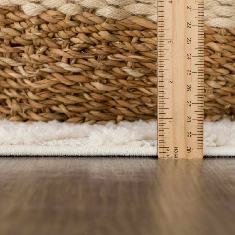 Manyas 3D Bone Area Rug with Tassels - Clearance by Boutique Rugs