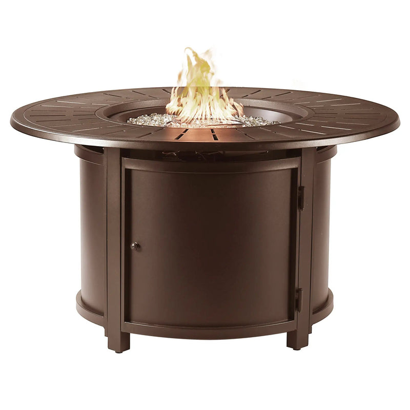 Aluminum 44-in Round Propane Fire Table with Beads, Covers and Lid by Sharicks