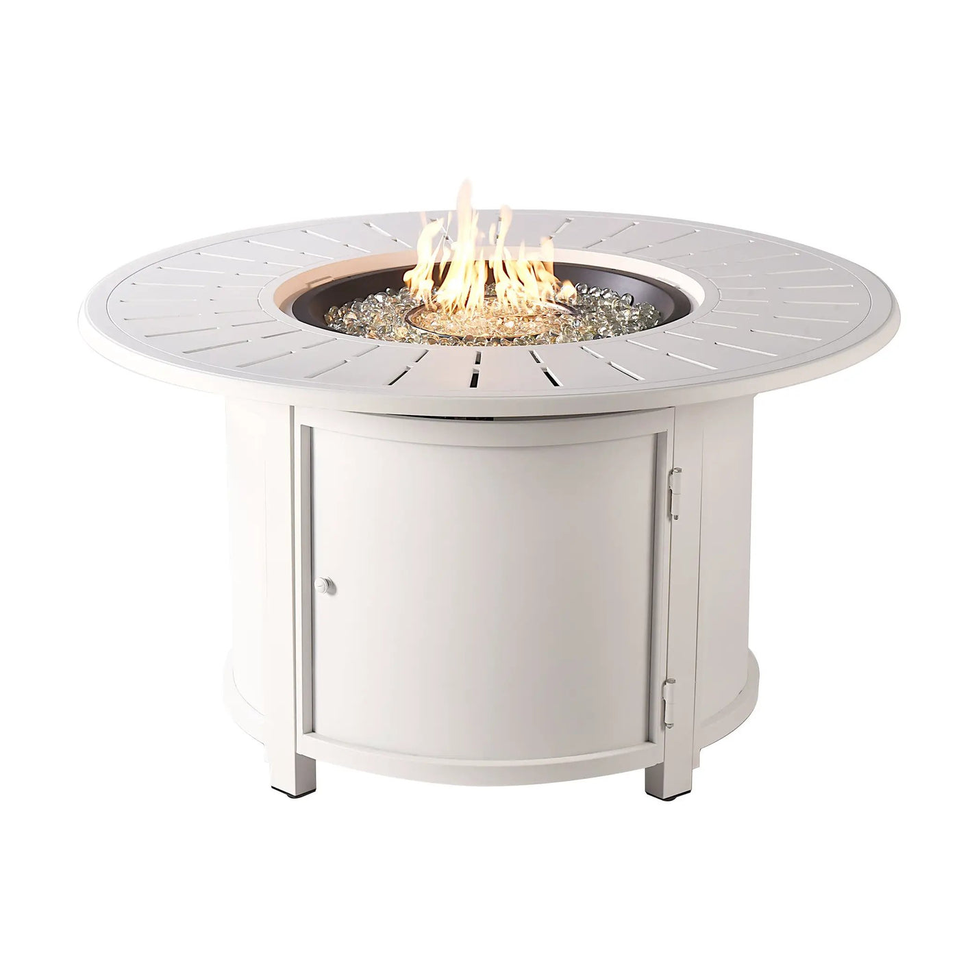 Aluminum 44-in Round Propane Fire Table with Beads, Covers and Lid by Sharicks