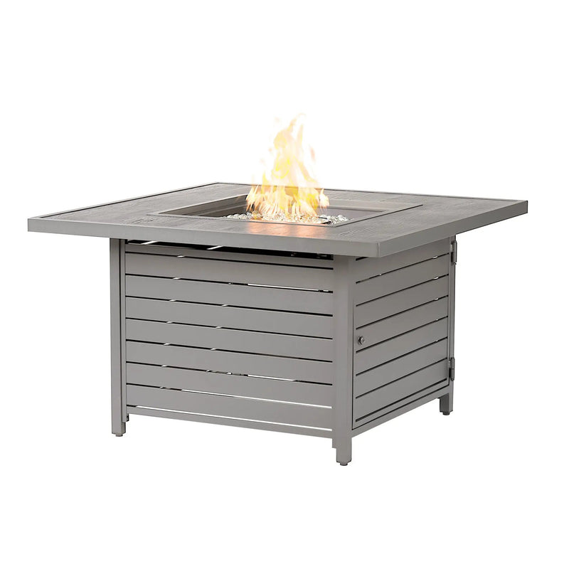 Aluminum 42-in Square Propane Fire Table with Beads, Covers and Lid by Sharicks