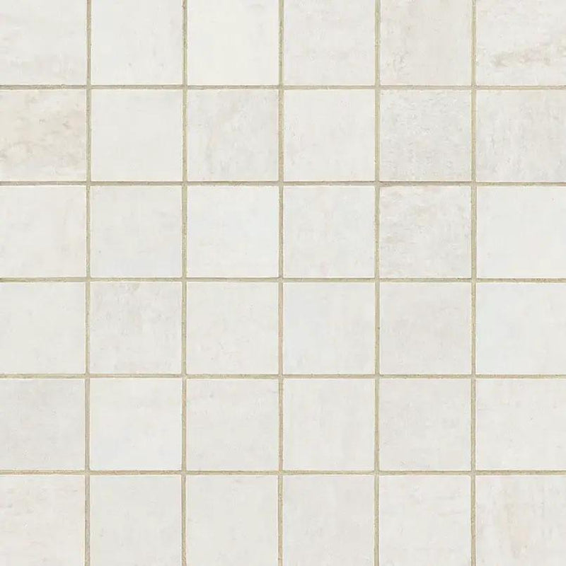 Oxide Blanc Matte Porcelain Mosaics 2x2 close up