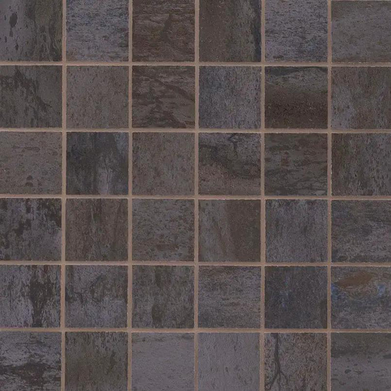 Oxide Iron Matte Porcelain Mosaics 2x2 close up