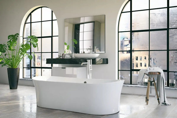 Oxide Magnetite Matte Porcelain Mosaics 2x2 in a finished room