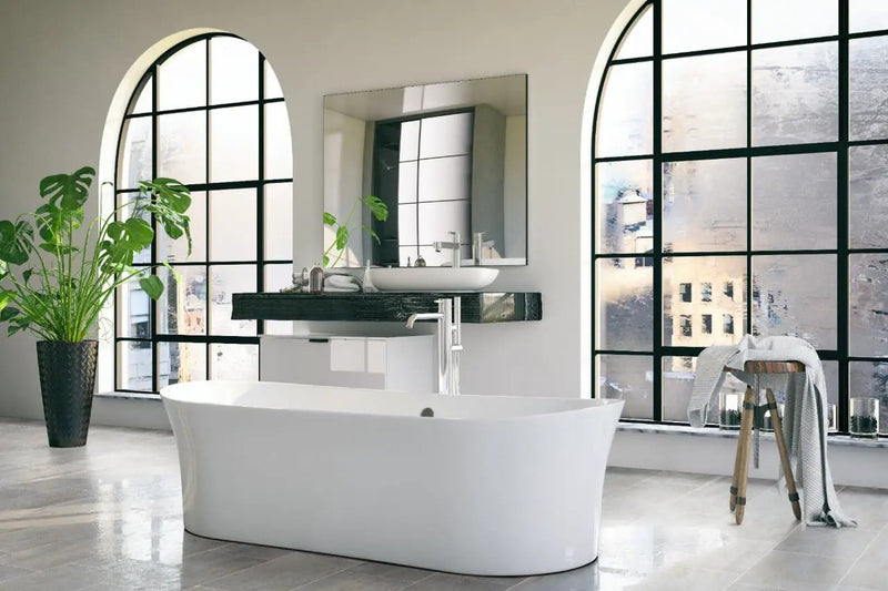Oxide Magnetite Matte Porcelain Tiles 24x48 in a finished room