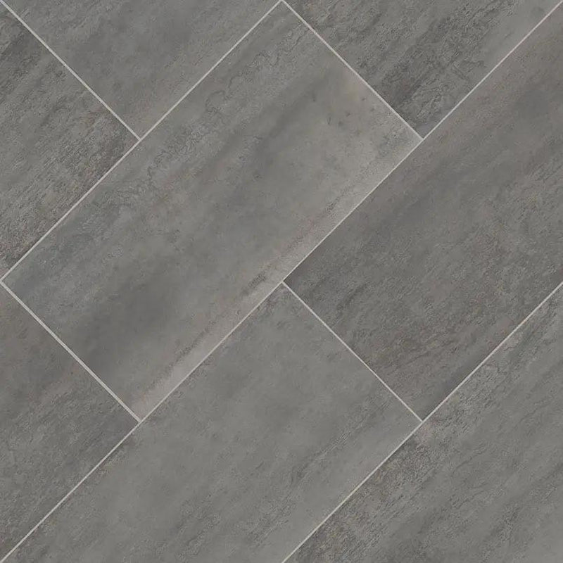 Oxide Magnetite Matte Porcelain Tiles 24x48 angled view