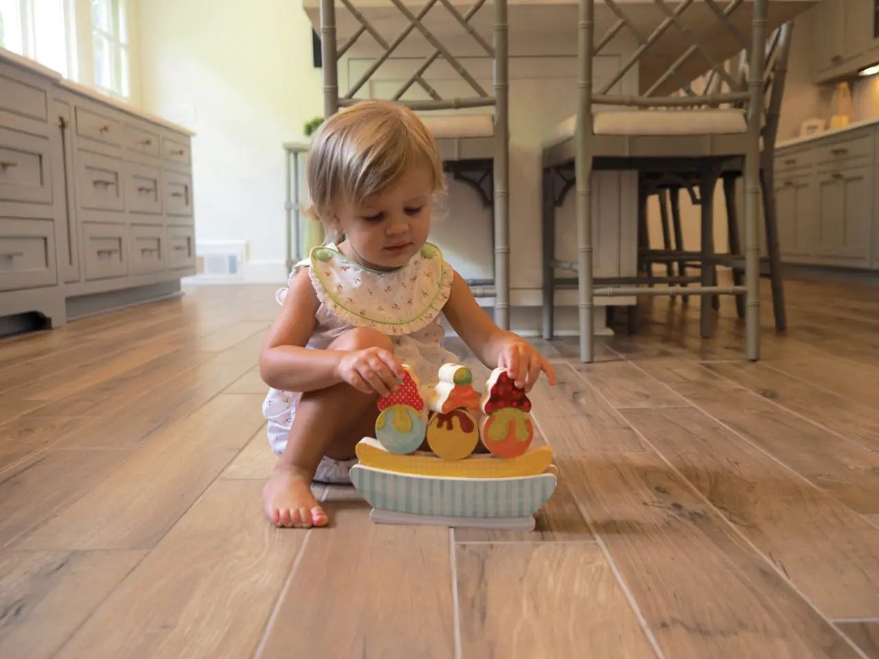 Palmetto Cognac Matte Porcelain Tiles 6x36 in a finished room