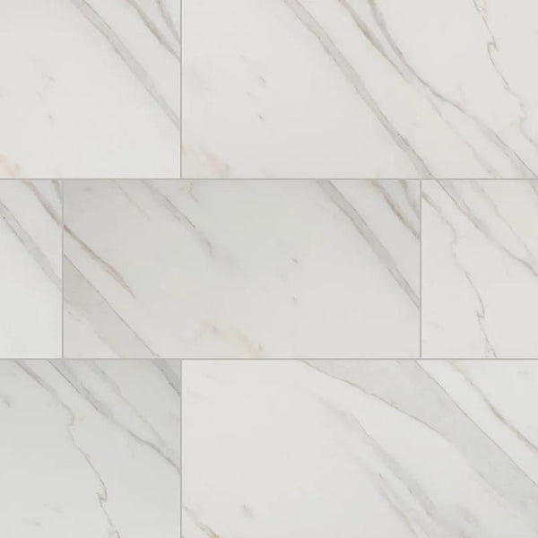 Pietra Calacatta Polished Marble Look Porcelain Tiles 12x24