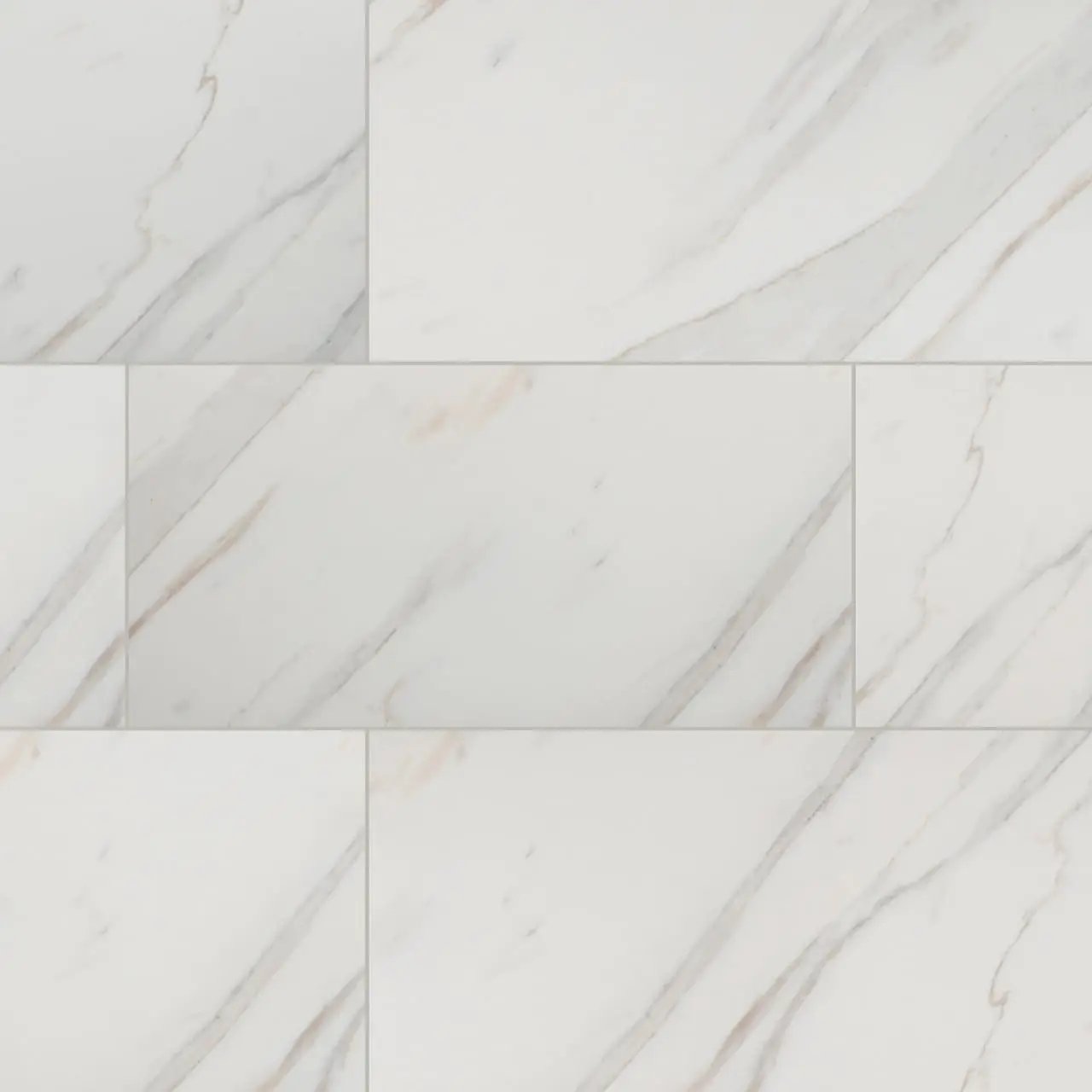 Pietra Calacatta Polished Marble Look Porcelain Mosaics 2x2 close up