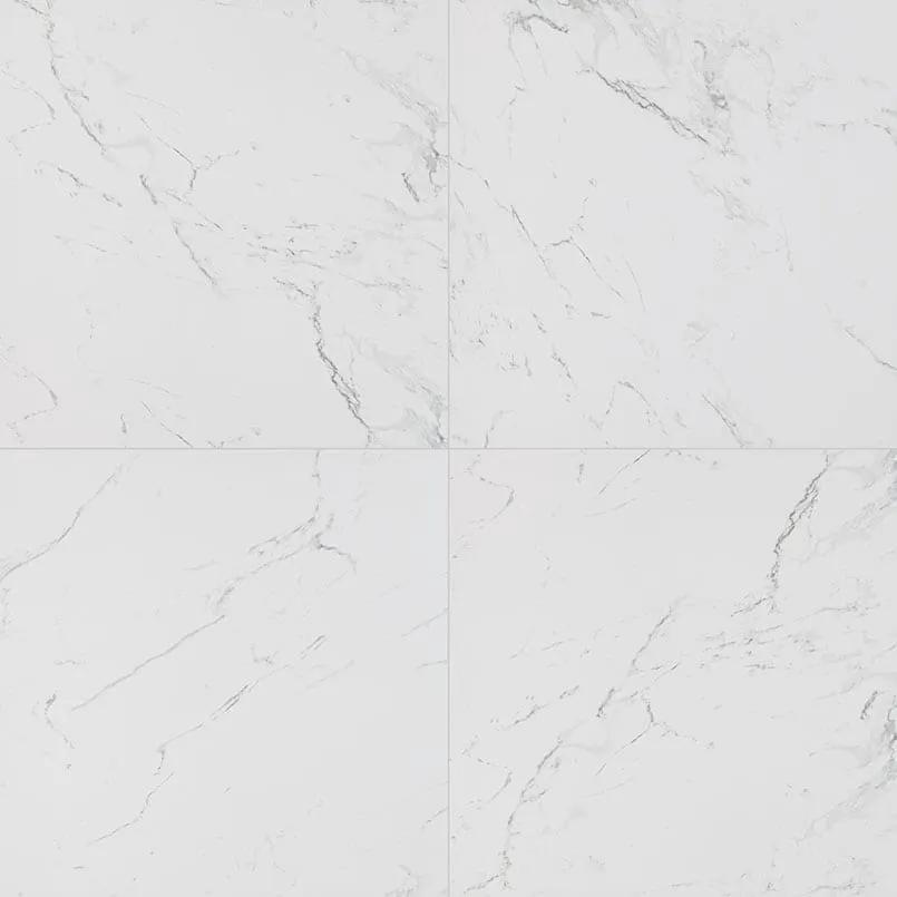 Pietra Carrara Polished Marble Look Porcelain Tiles 24x24 close up