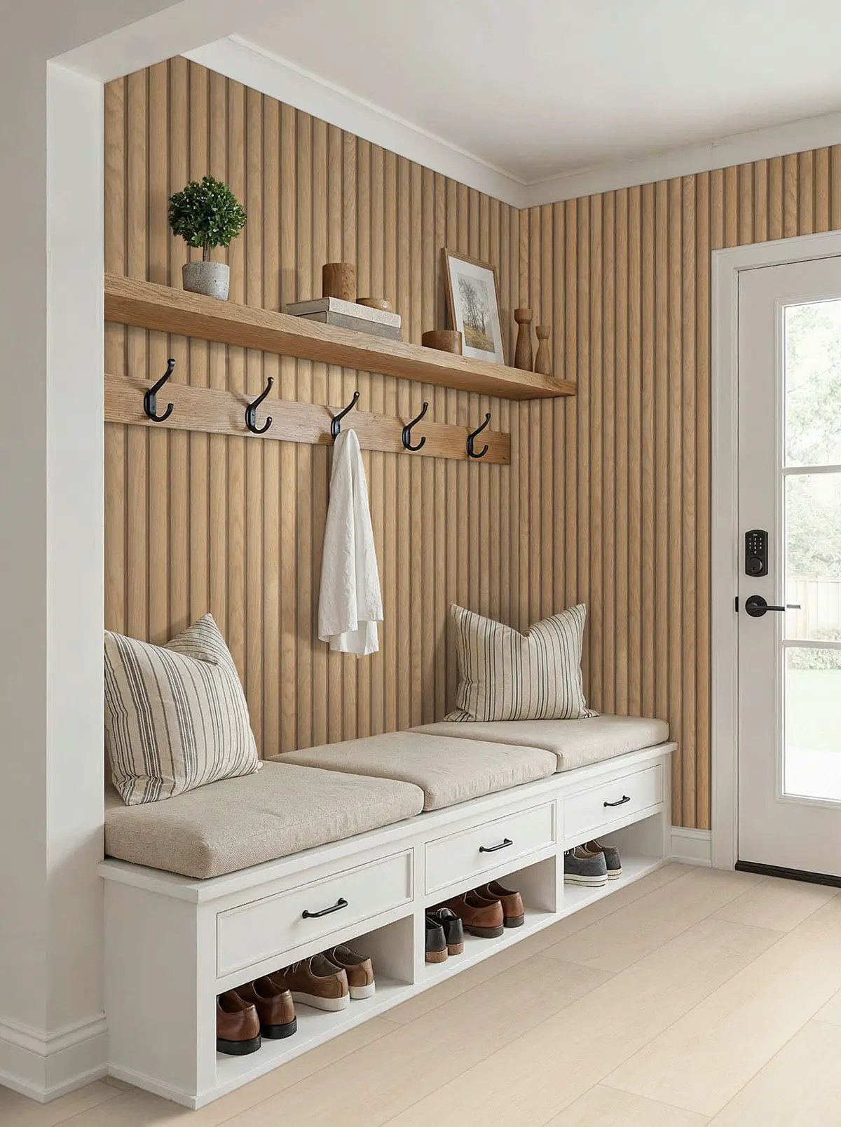 Placero Maple Matte Wood Look Porcelain Tiles 10x60 in a finished room