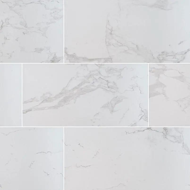 Praia Carrara Polished Porcelain Tiles 24x48 close up