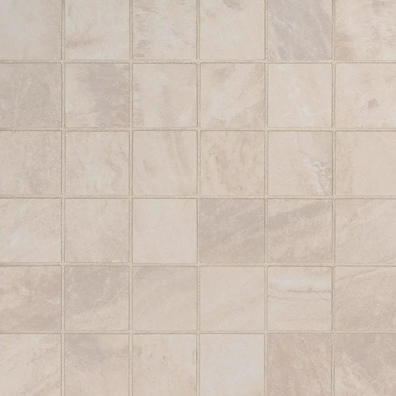 Praia Crema Matte Porcelain Mosaics 2x2 close up
