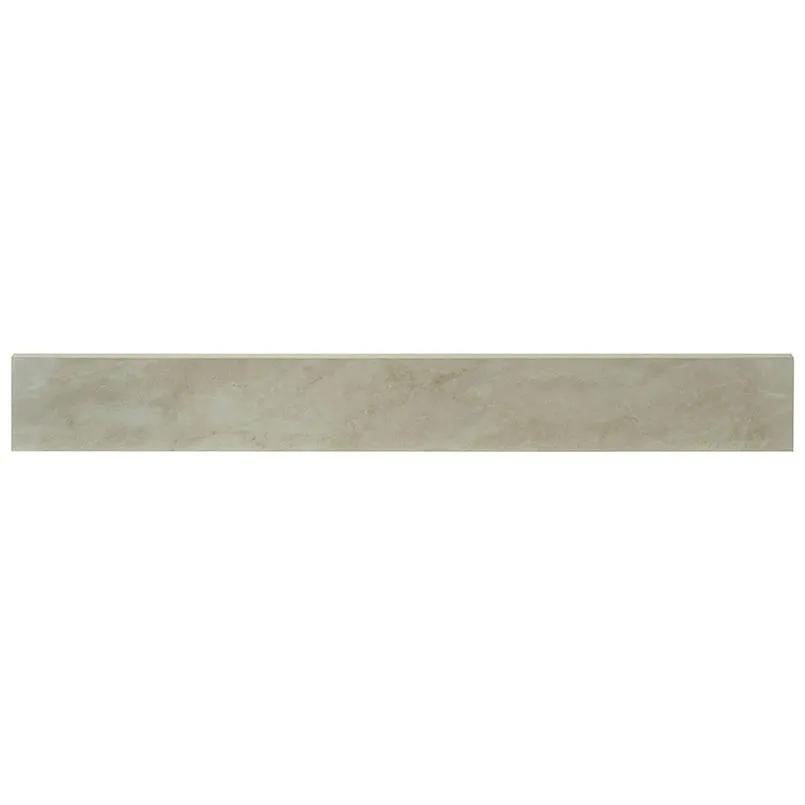 Praia Crema Polished Bullnose Marble Look Porcelain Moldings 3x24 close up