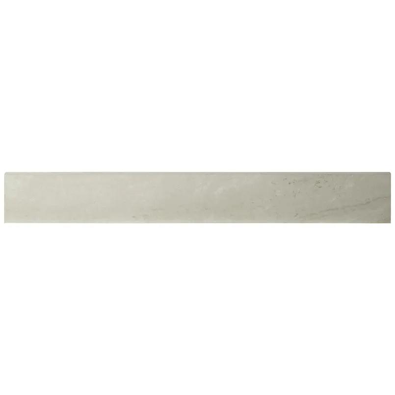 Praia Grey Matte Bullnose Marble Look Porcelain Moldings 3x24 close up