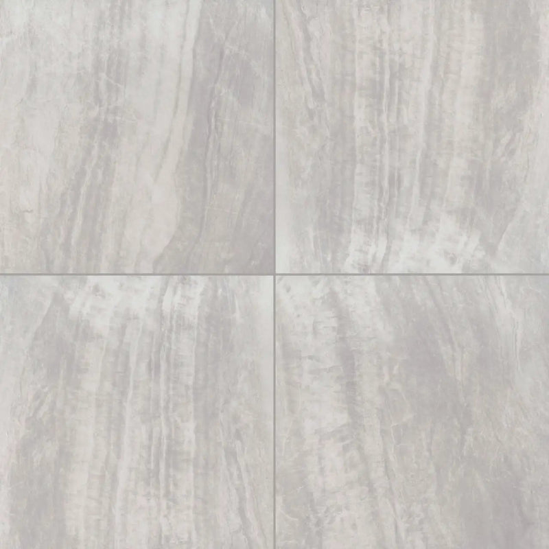 Praia Grey Polished Bullnose Marble Look Porcelain Moldings 3x24 close up
