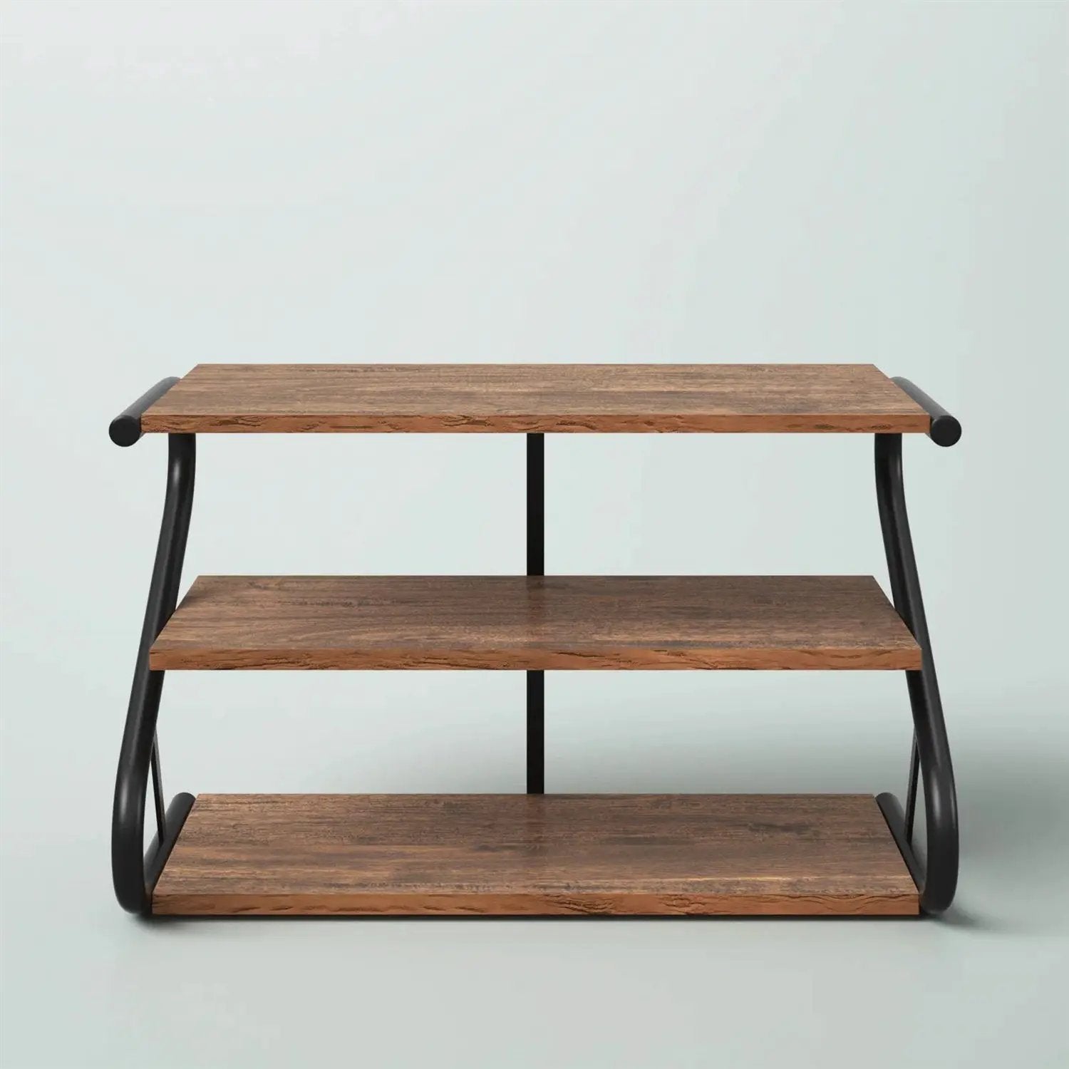 Modern Industrial Metal Wood 3-Tier Shoe Rack - Holds up to 9 Pair of Shoes by HomePacific