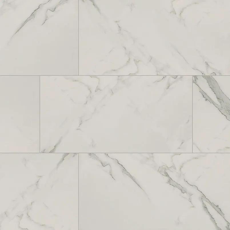 Regallo Calacatta Isla Matte Marble Look Porcelain Tiles 12x24 close up