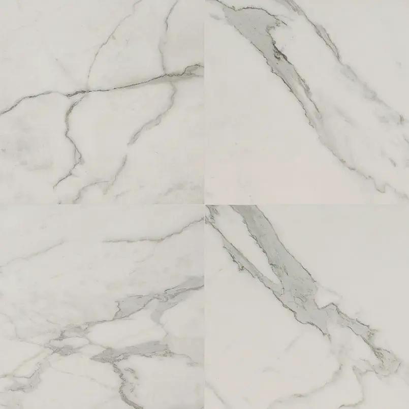 Regallo Calacatta Isla Matte Marble Look Porcelain Tiles 24x24 close up