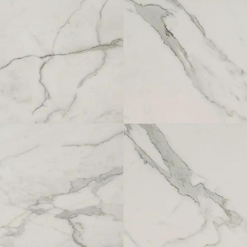 Regallo Calacatta Isla Matte Marble Look Porcelain Tiles 24x24 close up