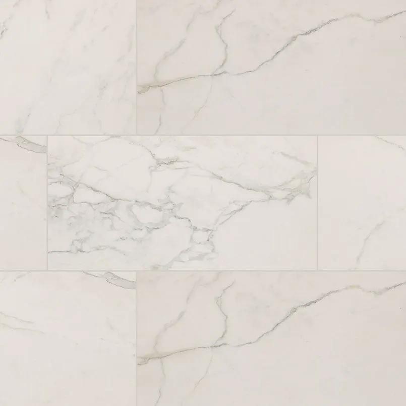 Regallo Calacatta Isla Matte Marble Look Porcelain Tiles 24x48 close up