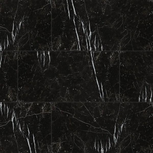 Regallo Marquina Noir Matte Marble Look Porcelain Tiles 12x24