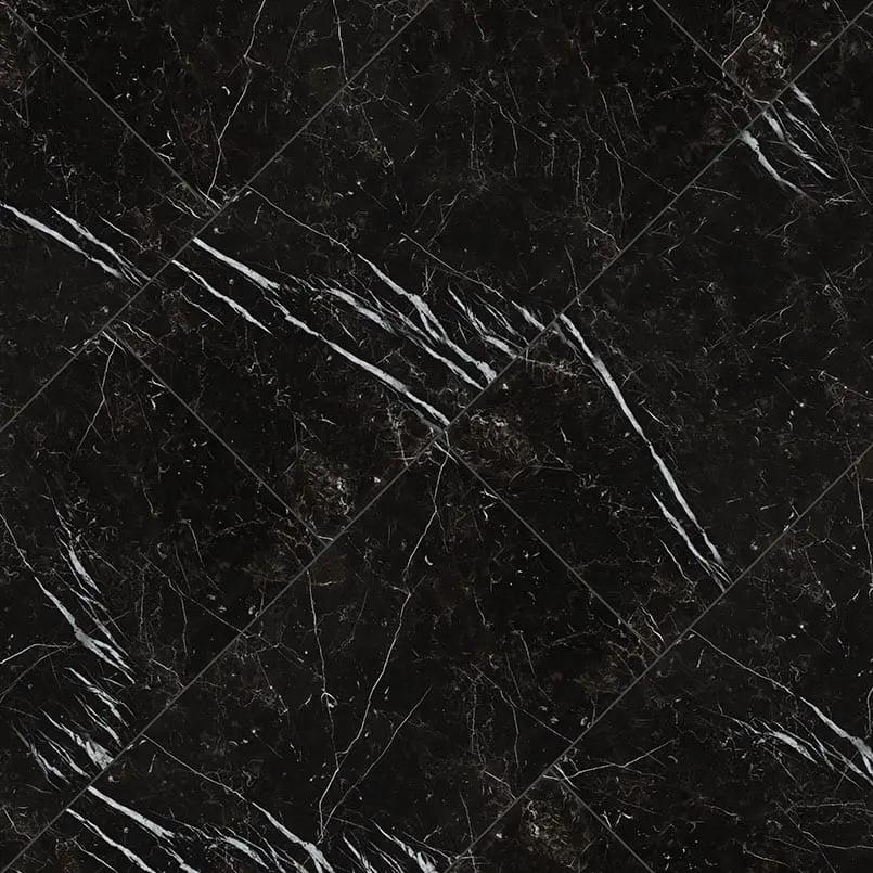 Regallo Marquina Noir Matte Marble Look Porcelain Tiles 24x48 angled view