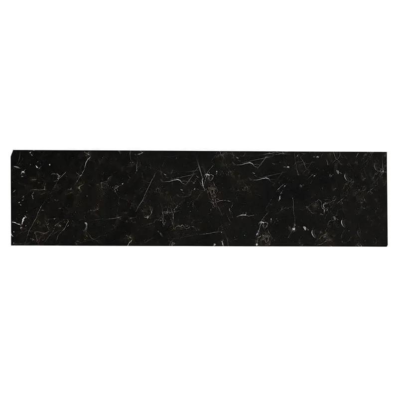 Regallo Marquina Noir Matte Bullnose Marble Look Porcelain Moldings 3x24 close up
