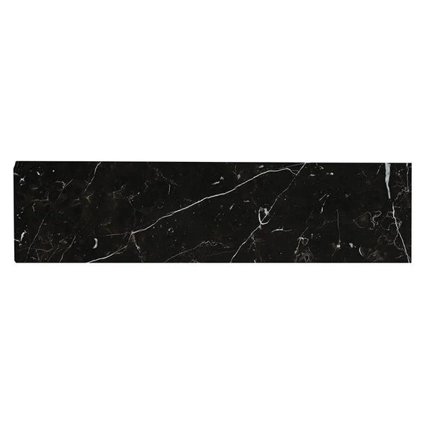Regallo Marquina Noir Polished Bullnose Marble Look Porcelain Moldings 3x24