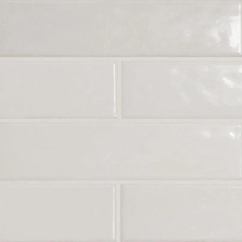 Renzo Dove Ceramic Tile 3x12 Glossy Mosaics close up