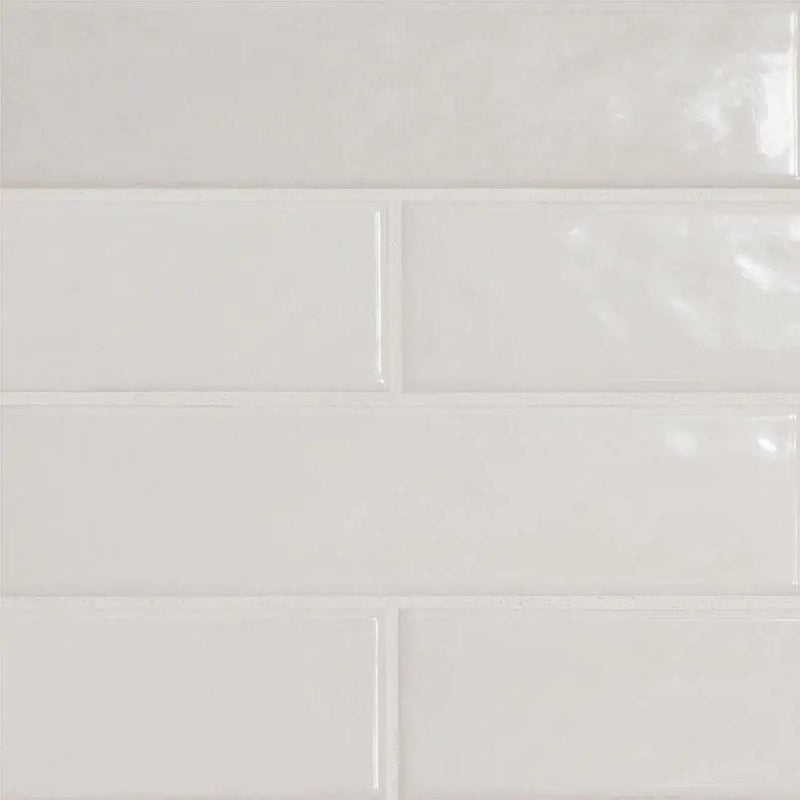 Renzo Dove Ceramic Tile 3x12 Glossy Mosaics close up