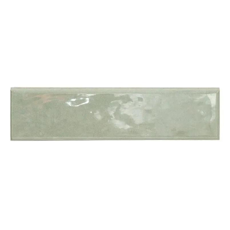 Renzo Jade Ceramic Tile 3x12 Glossy Bullnose Mosaics close up