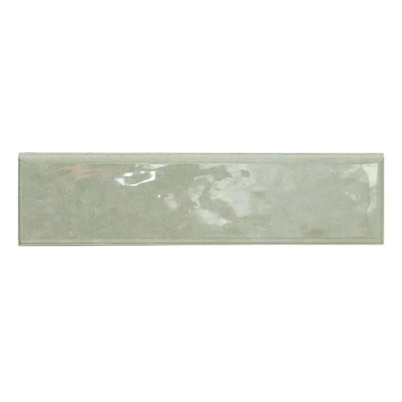 Renzo Jade Ceramic Tile 3x12 Glossy Bullnose Mosaics close up