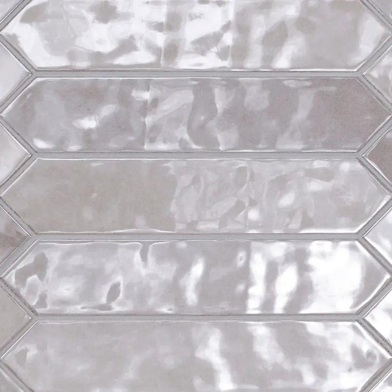 Renzo Sterling 3x12 Tile Glossy Picket Ceramic Mosaics 2.5x13 by MSI Surfaces