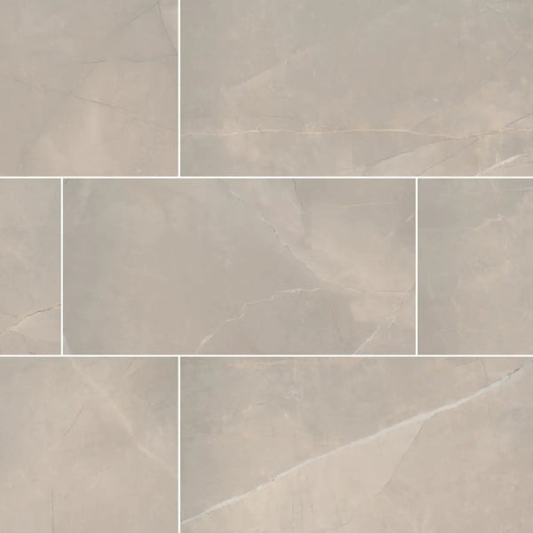 Sande Cream Matte Marble Look Porcelain Tiles 12x24