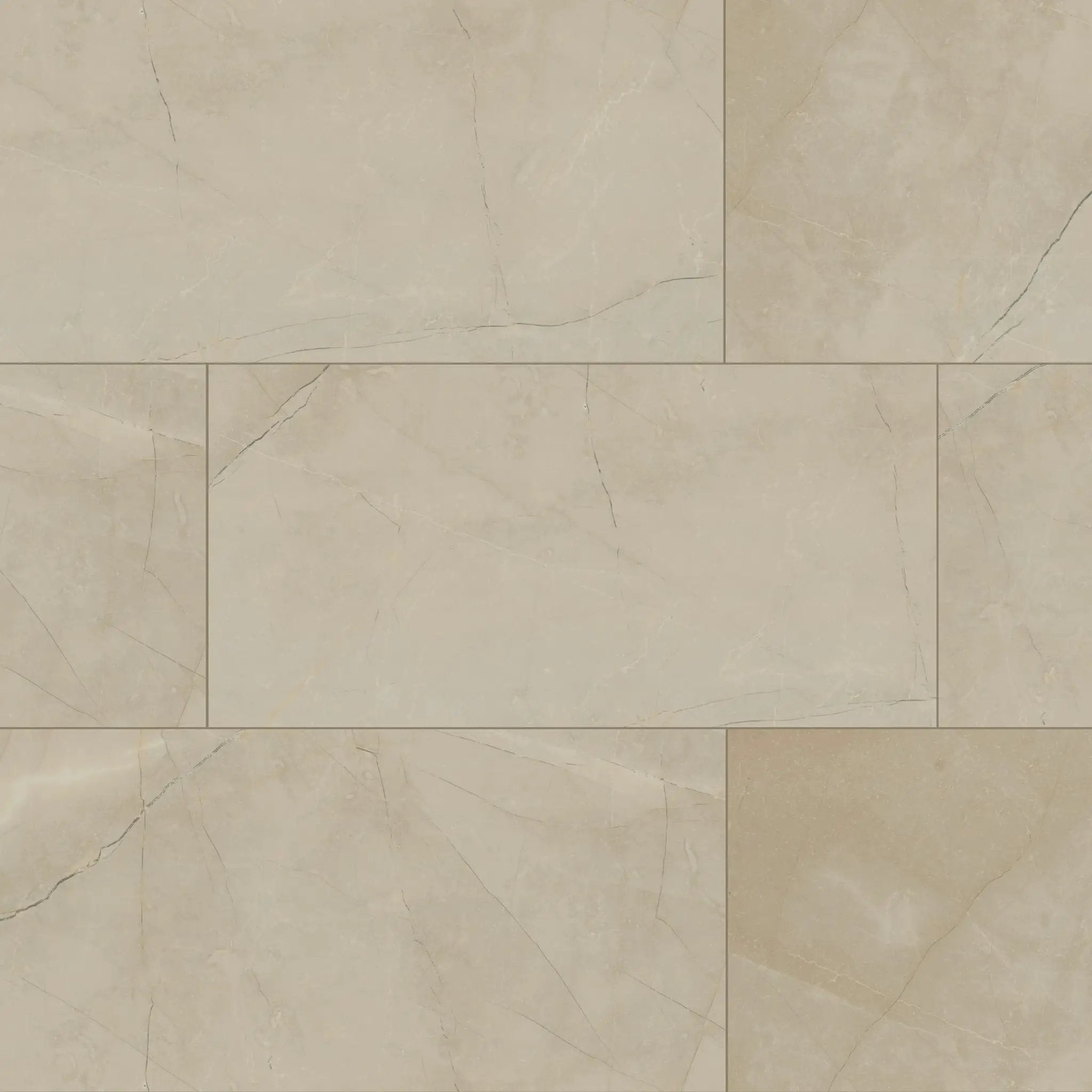 Sande Cream Polished Marble Look Porcelain Tiles 12x24 close up