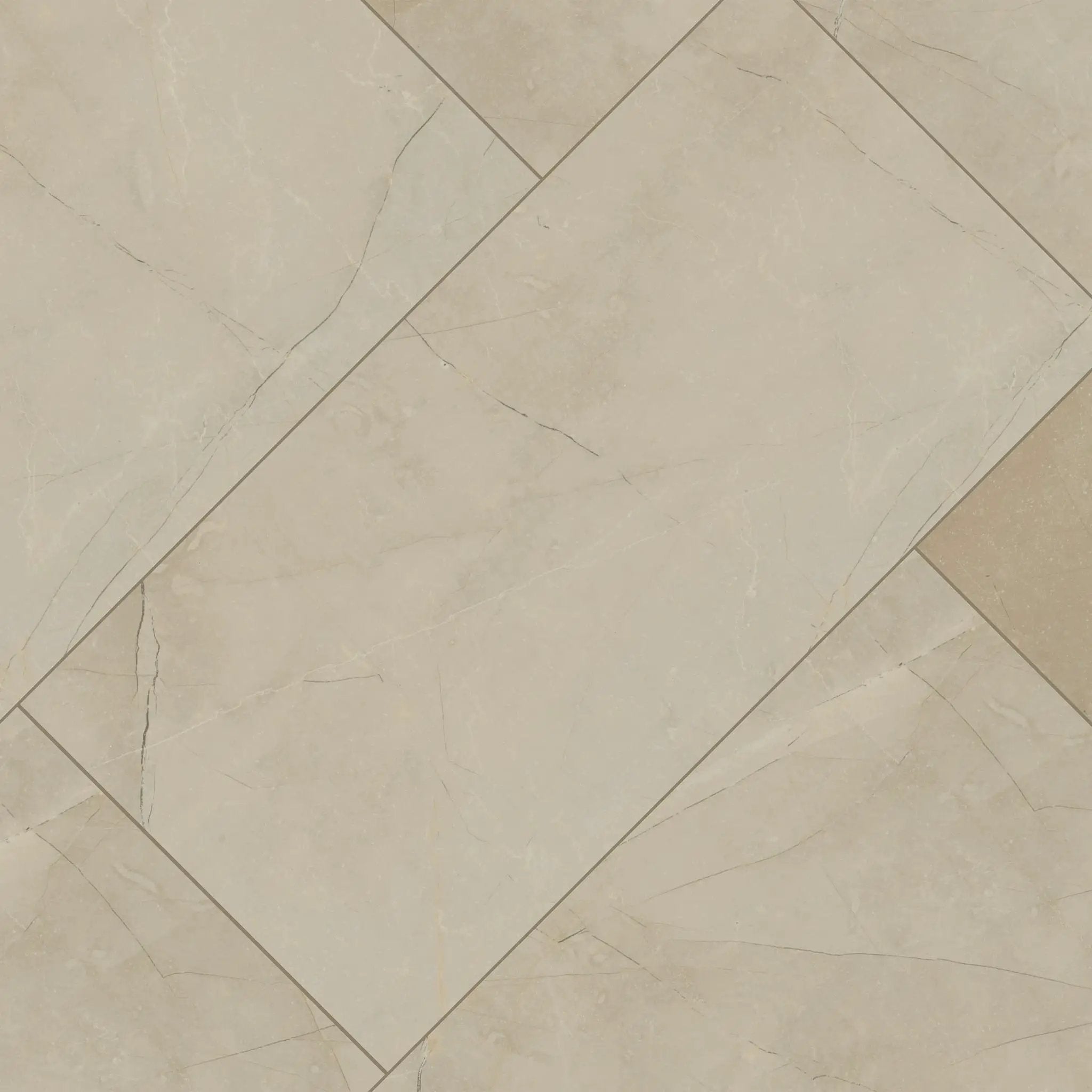 Sande Cream Matte Marble Look Porcelain Tiles 24x48 angled view