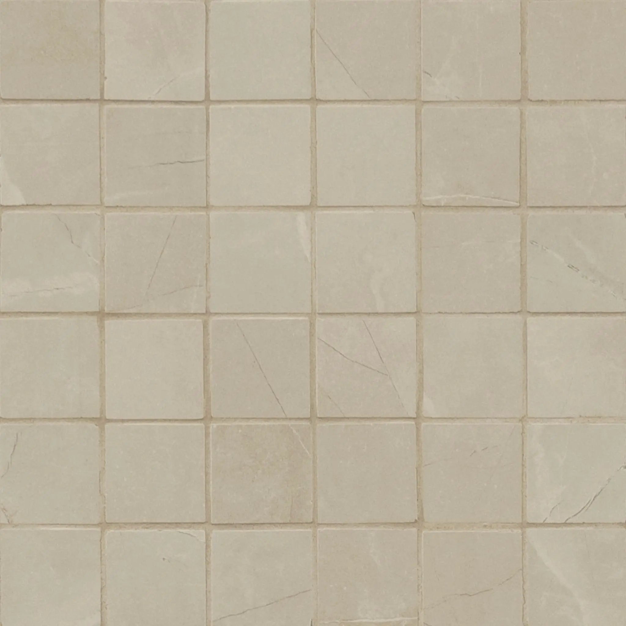 Sande Cream Matte Marble Look Porcelain Mosaics 2x2 close up