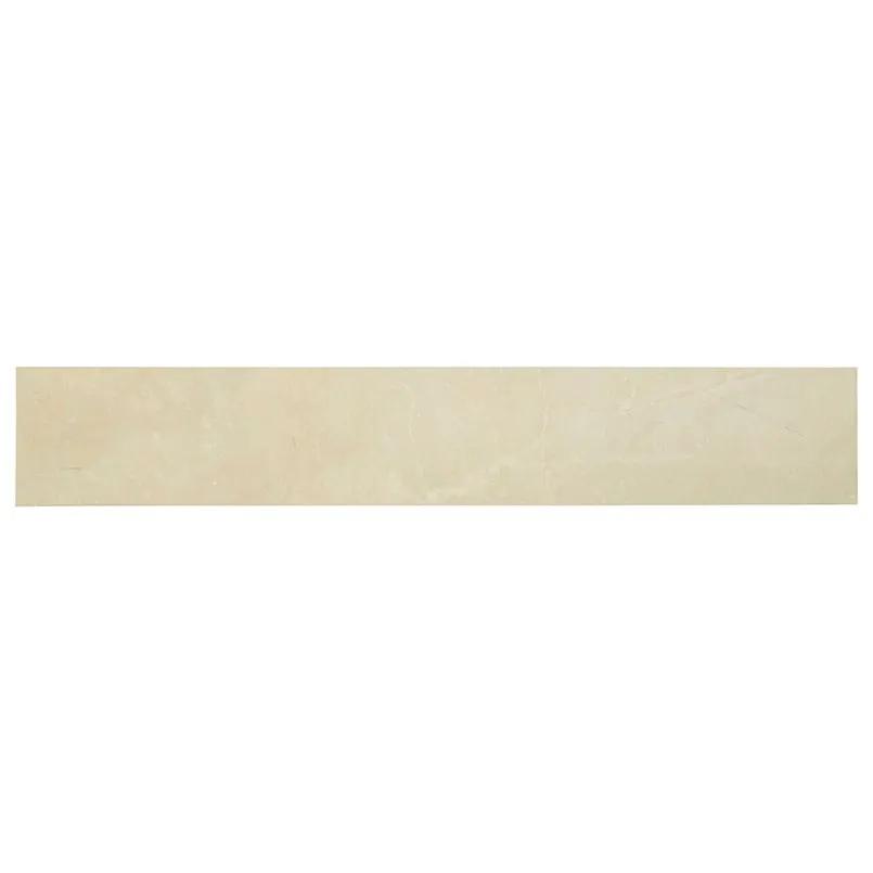 Sande Cream Polished Bullnose Marble Look Porcelain Moldings 3x18 close up