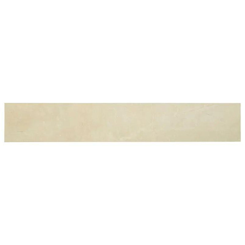 Sande Cream Polished Bullnose Marble Look Porcelain Moldings 3x18 close up