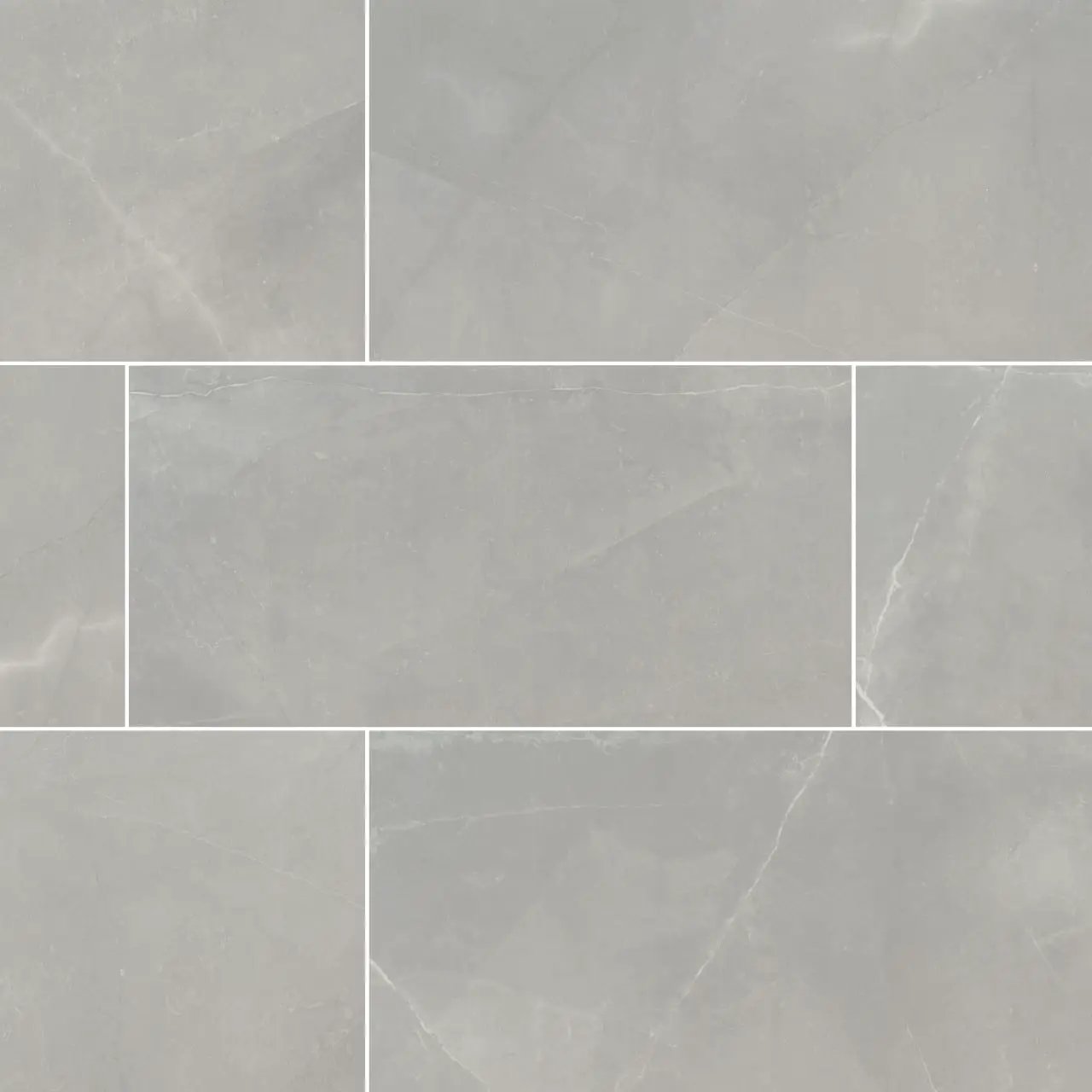 Sande Grey Polished Marble Look Porcelain Tiles 24x48 close up