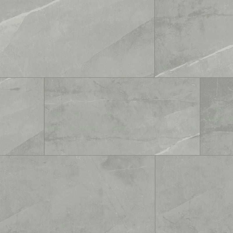 Sande Grey Matte Marble Look Porcelain Tiles 12x24 close up