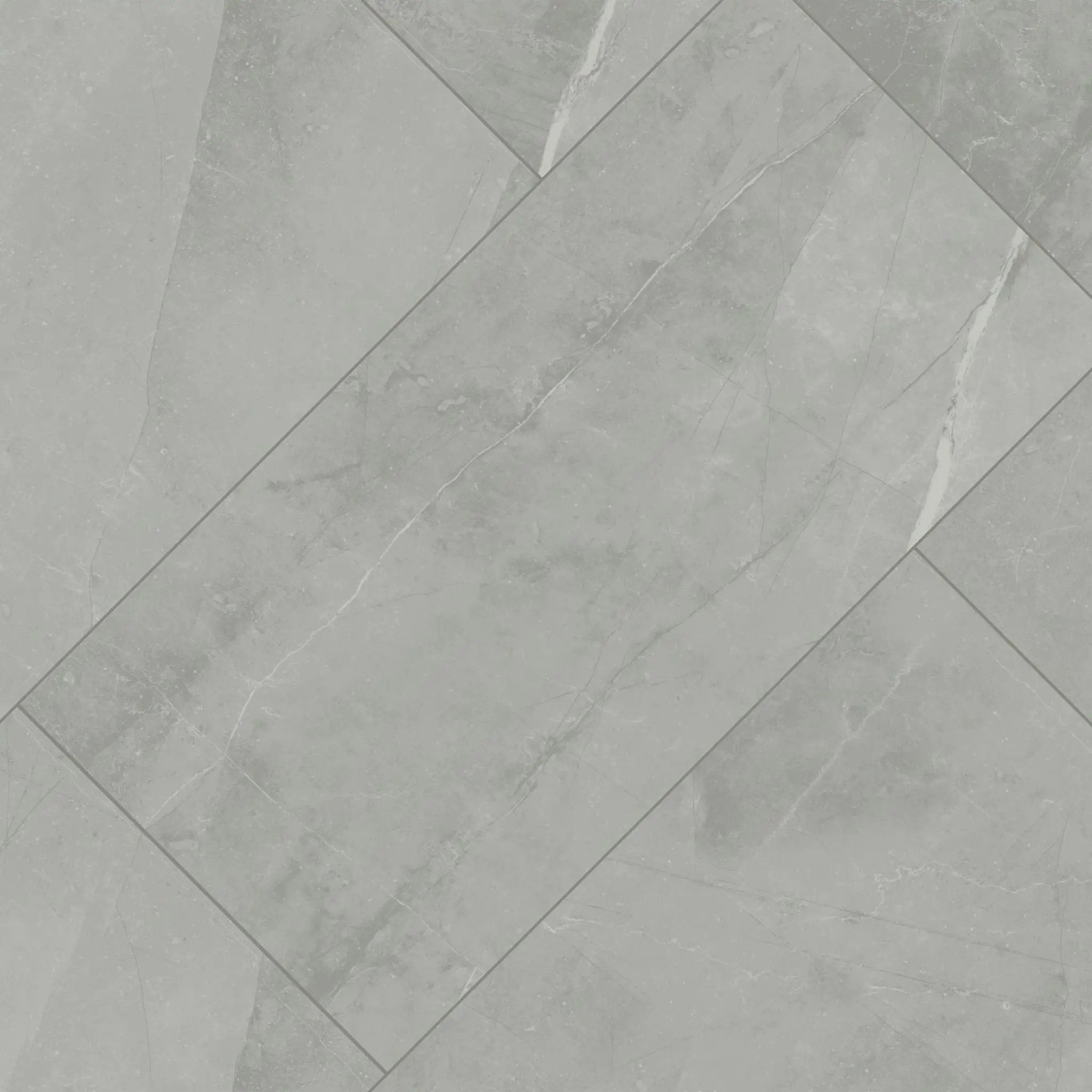 Sande Grey Polished Bullnose Marble Look Porcelain Moldings 3x18 angled view