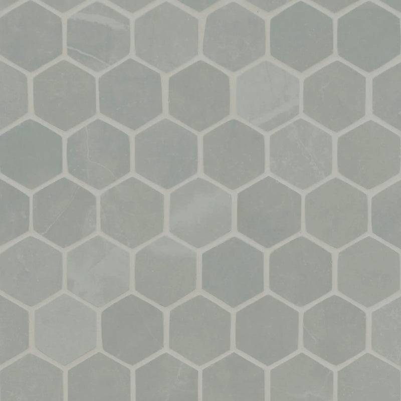 Sande Grey Matte Marble Look Porcelain Mosaics 2x2 2 close up