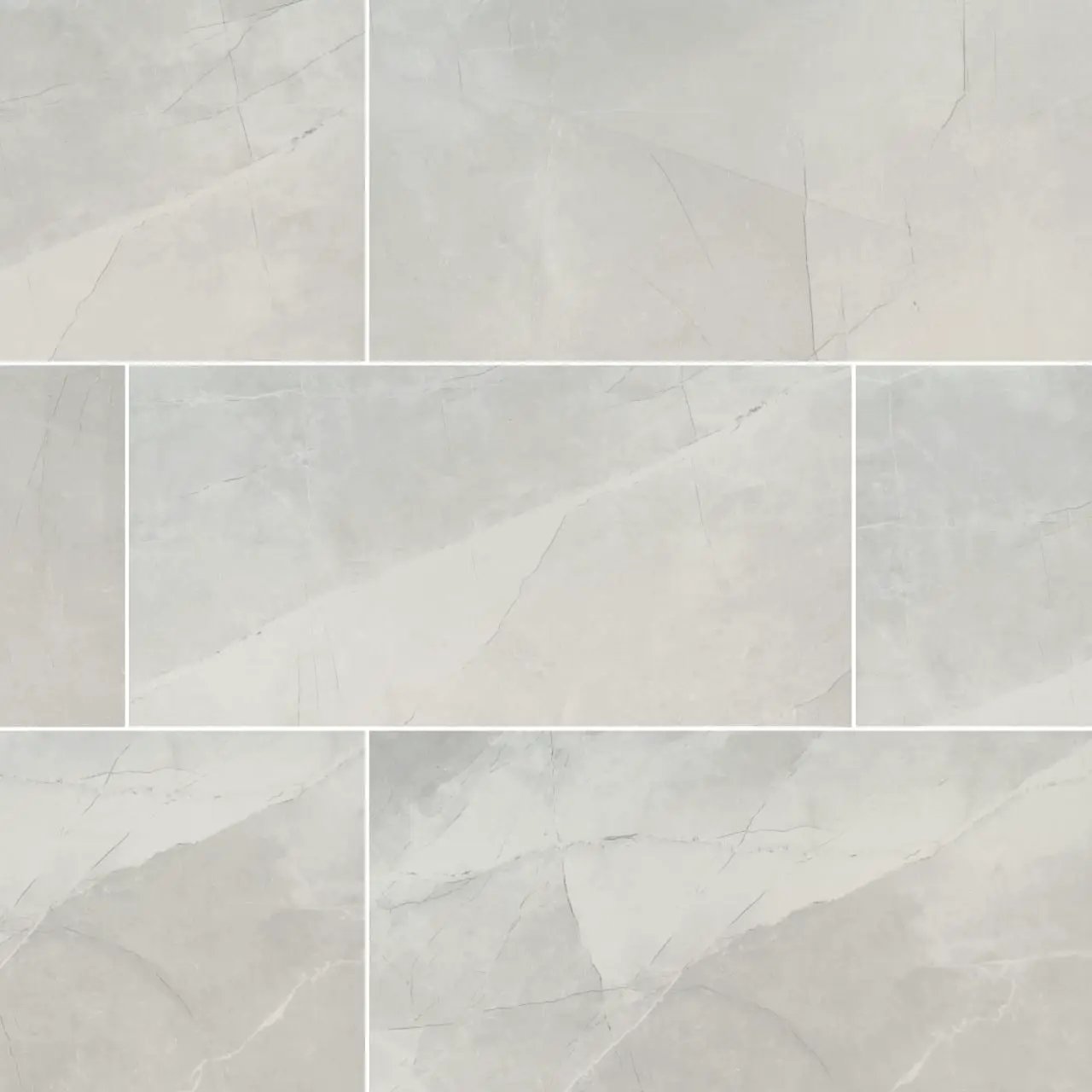 Sande Ivory Polished Marble Look Porcelain Tiles 24x48 close up