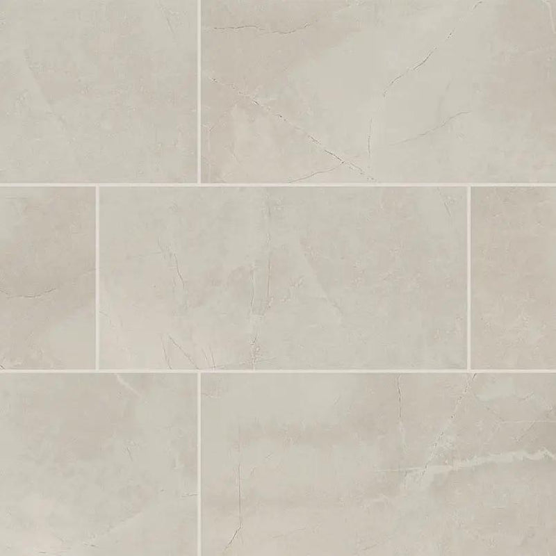 Sande Ivory Matte Marble Look Porcelain Tiles 12x24 close up